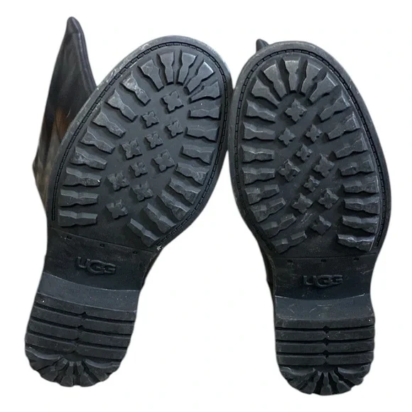 UGG Women's Seldon Riding Boot Black Leather - Picture 10 of 11